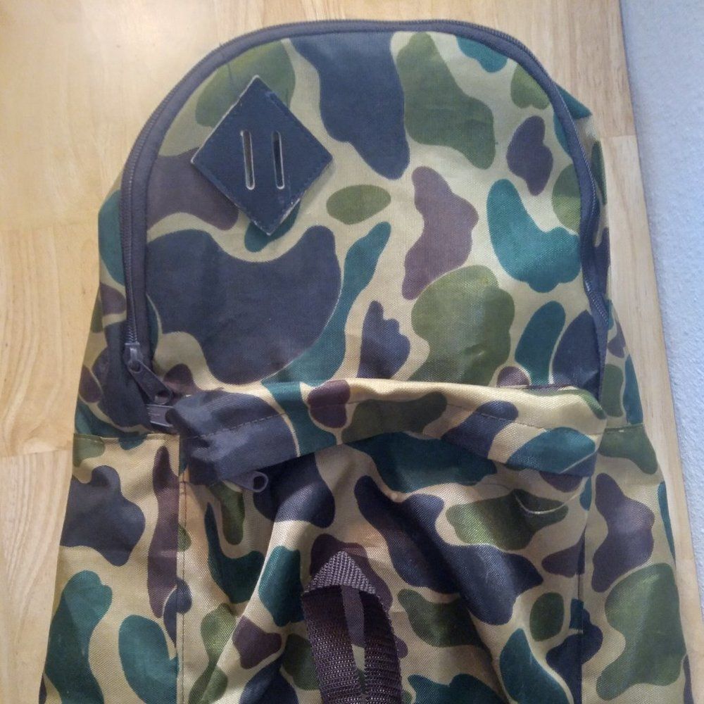Vintage Stansport Camouflage Camo Bravo Day Pack Backpack